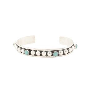 SEED & SAGE Mexico Sterling Silver Turquoise Bead Cuff Bracelet